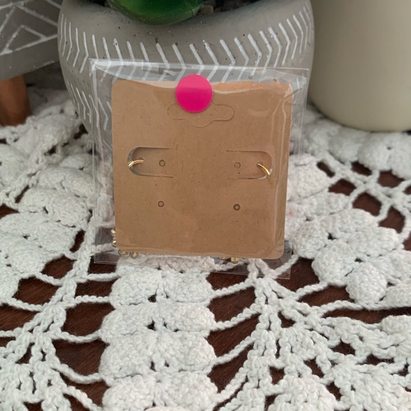 *3 for $20* Purple and Gold Enamel Flower Huggie Hoop Earrings - Picture 3 of 5